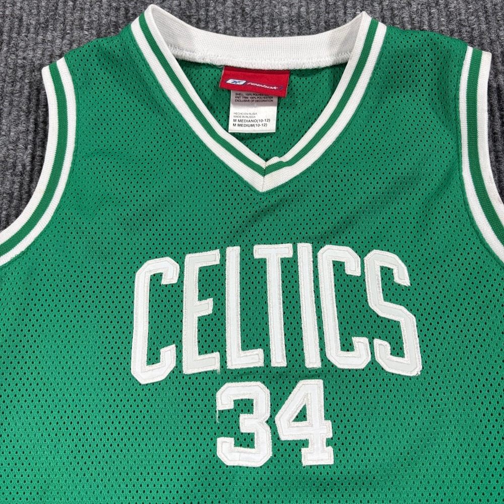 Reebok Boston Celtics Jersey Dress Youth Medium 10-12 Green Paul Pierce 34‎